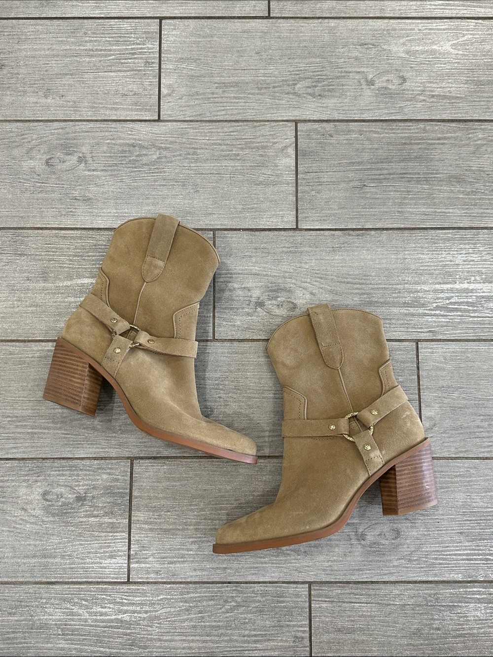 Dolce Vita Kenzen Western Harness Suede Boots New! - Picture 9 of 13